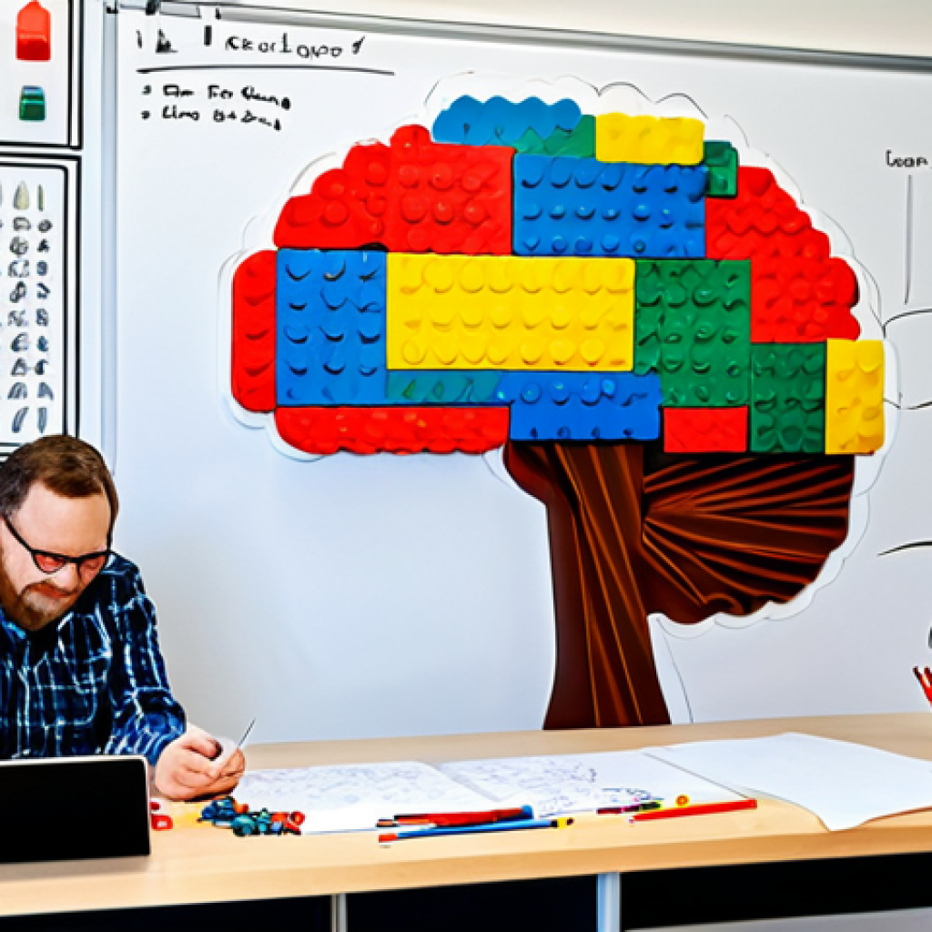 지식 합성의 다양한 형태 - Lego Idea Factory**

"A creative workspace filled with LEGO bricks of all colors and sizes, arranged...