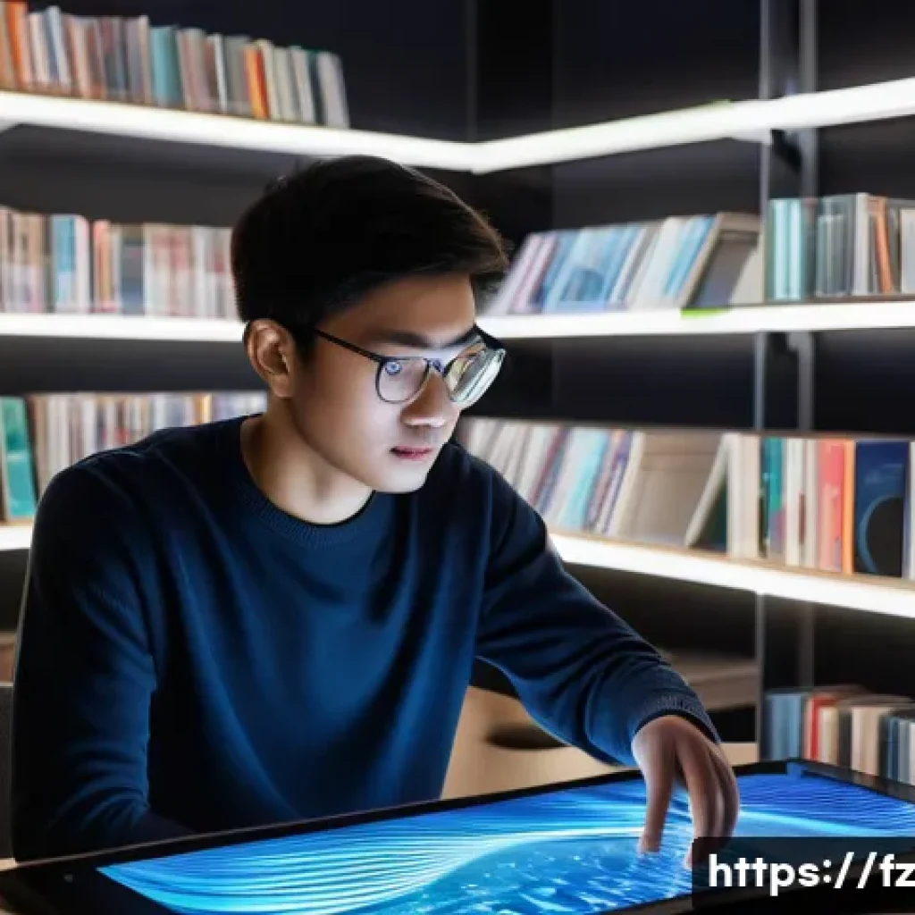 지식 합성 능력 개발을 위한 멀티미디어 활용 - Knowledge Comes Alive Through Multimedia**
A brightly lit, futuristic study space where a curious y...