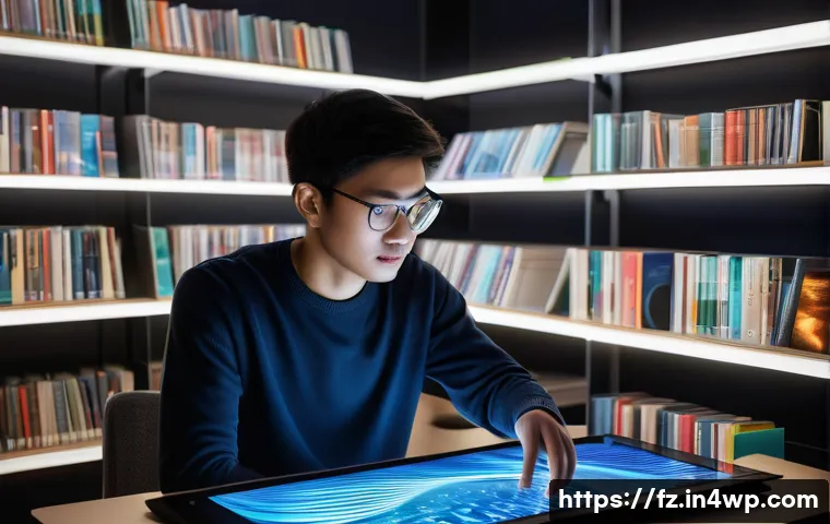 지식 합성 능력 개발을 위한 멀티미디어 활용 - Knowledge Comes Alive Through Multimedia**
A brightly lit, futuristic study space where a curious y...